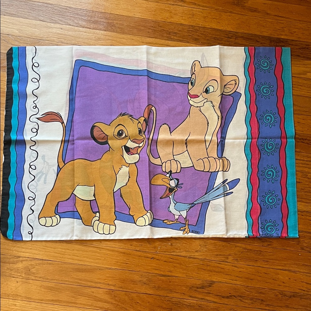 Disney The Lion King Pillowcase with Simba & Nala - Purple, Teal, Blue
